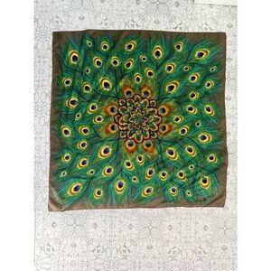 Echo Peacock Silk Scarf - 100% Silk - 30.5" x 30.5"